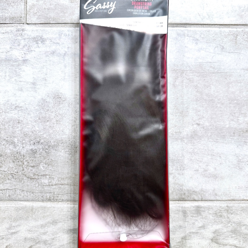 NEW SASSY Brown 26" Straight Drawstring Ponytail